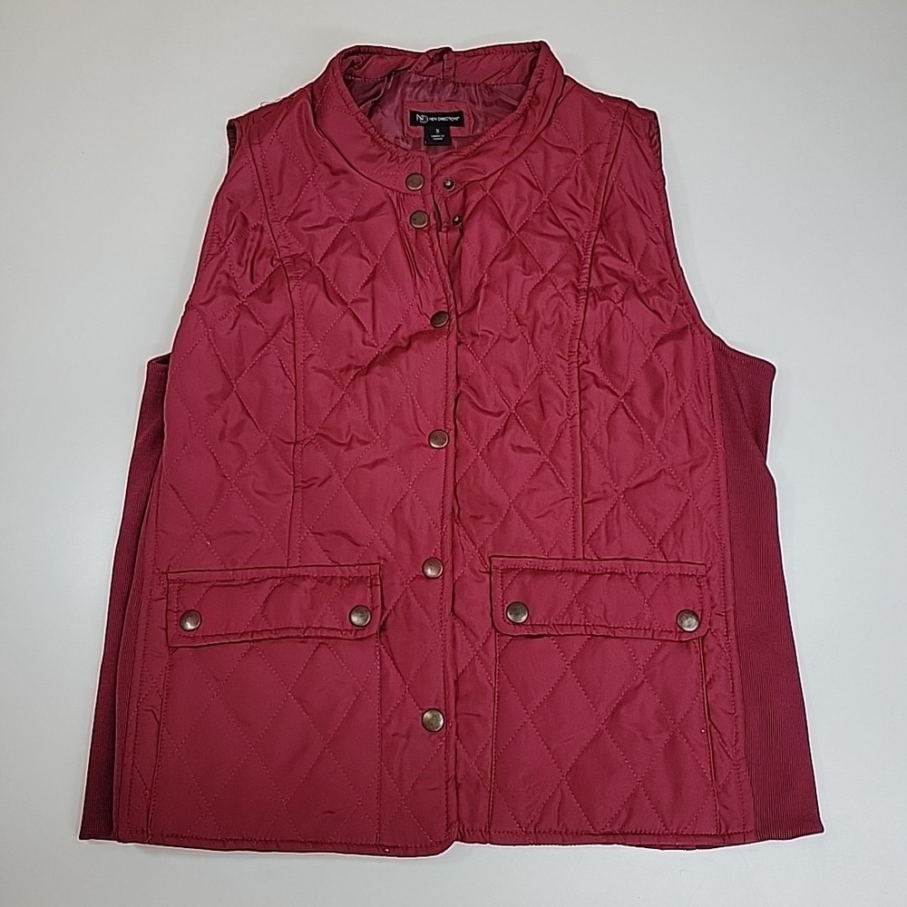 New Directions Vest Women's Sz S Toasty Warm Preppy Trendy Casual Comfort Maroon